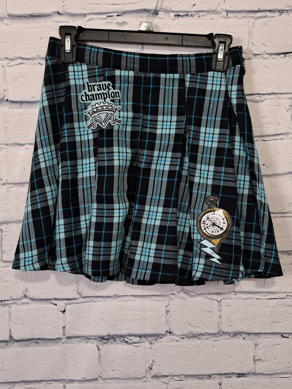 Disney's Descendants Girl Pleated Mini Skirt Blue & Black Large( 10-12)